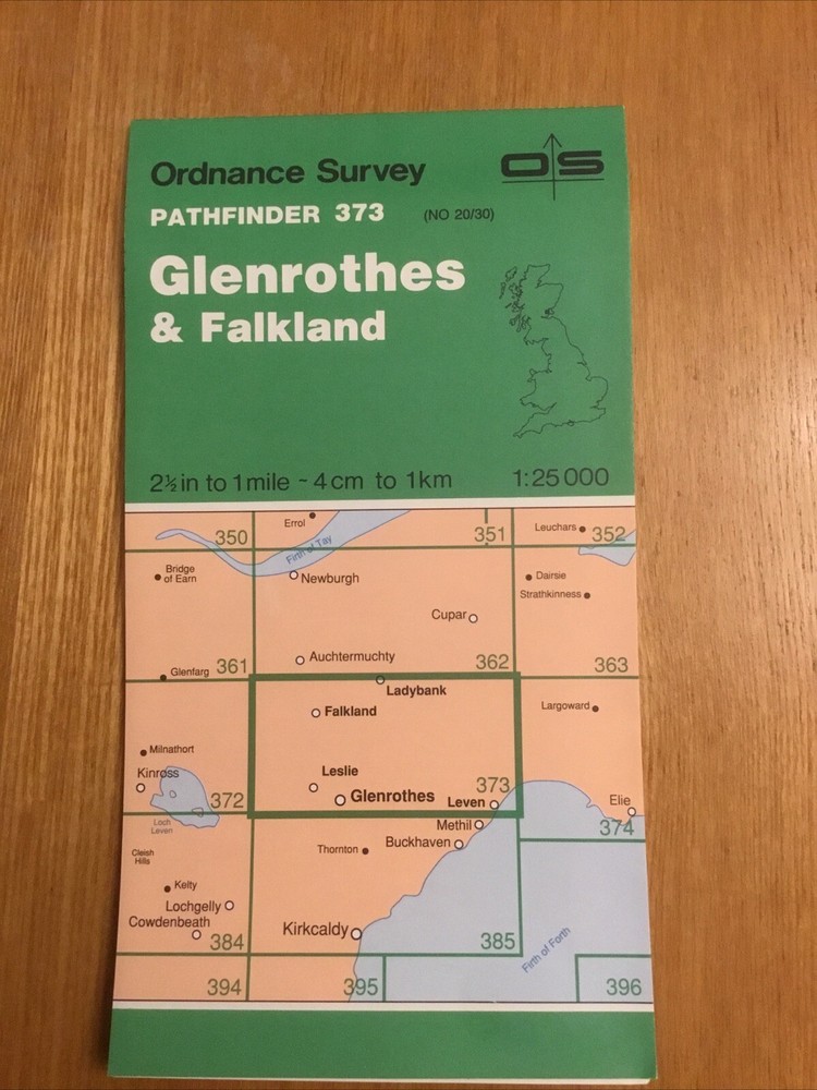 1990 Ordnance Survey Pathfinder Map 373 NO 20/30 Glenrothes And Falkland