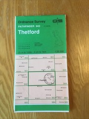 1993 Ordnance Survey Pathfinder Map 943 TL 88/98 Thetford (incl East Harling )
