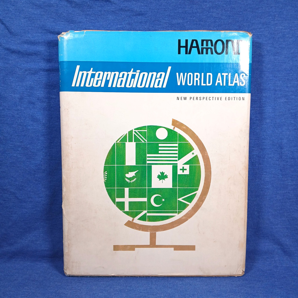 Hammond International World Atlas 1966 Edition Hardcover Book with Dust Jacket
