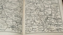 1920s Map, Routes for Motoring and Cycling. Antique.