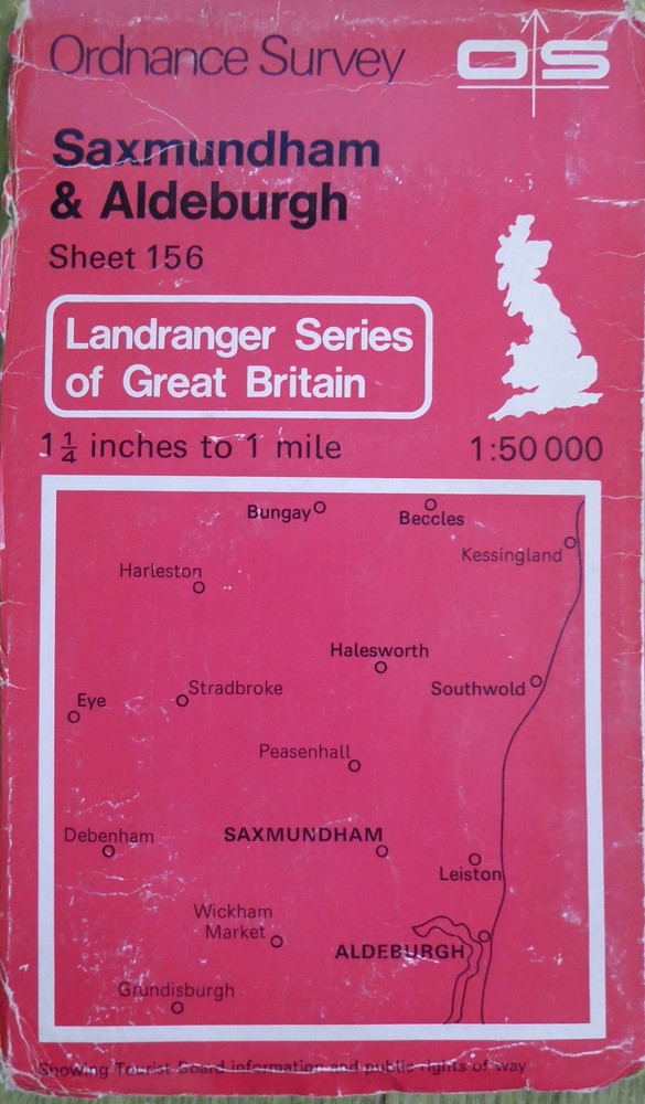 Landranger 156. Saxmundham & Aldeburgh. OS 1:50,000 Map. Ordnance Survey Vintage