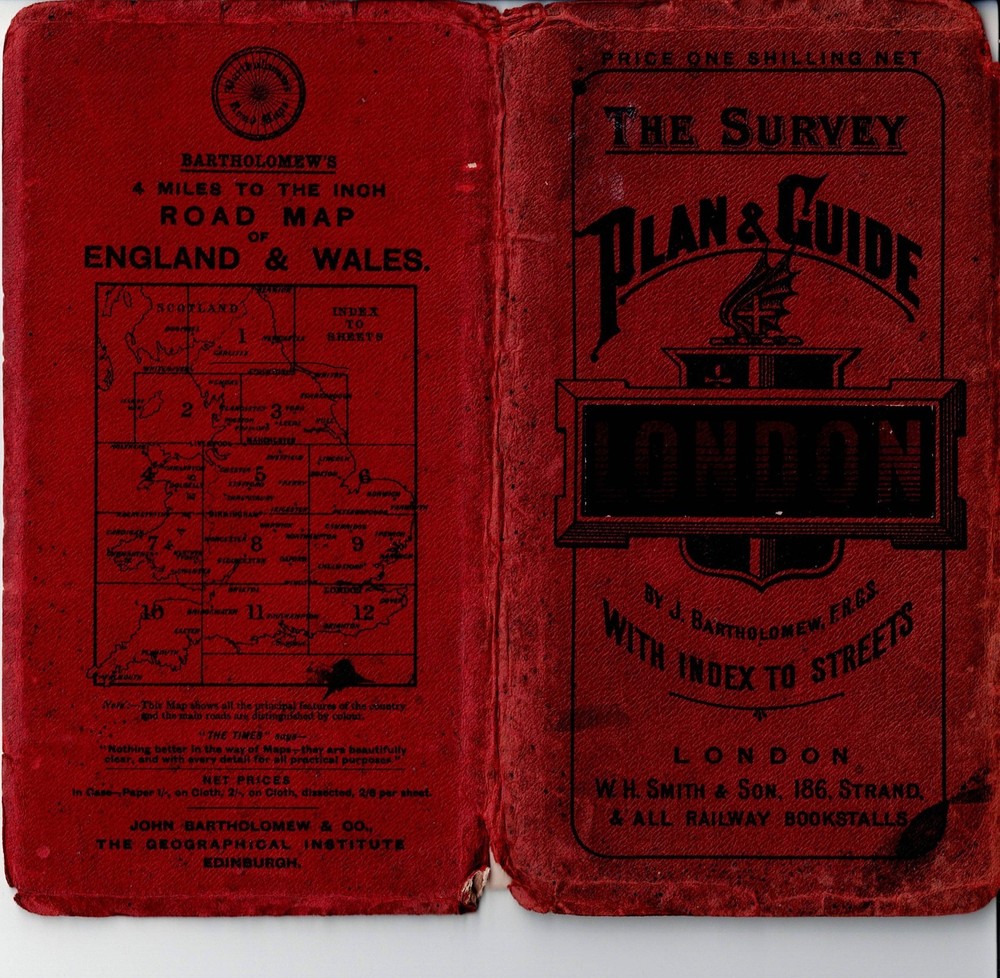 J Bartholemew The Survey Plan & Guide London With Index to Streets