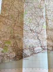 1946 Ordnance Survey One Inch Popular Edition Map 182 Brighton And Worthing