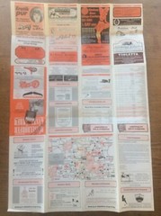 Vintage Schwarzers Düsseldorf Fold Out Wall Map Tourist Guide + Erotic Adverts
