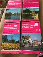 Joblot 13 x 1990s LANDRANGER 1:5000maps (D7) joblot)