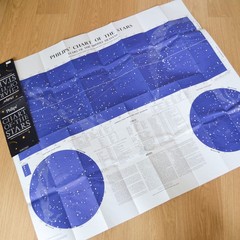 Vintage 1984 Philips Chart of the Stars Astronomy Map Poster E O Tancock