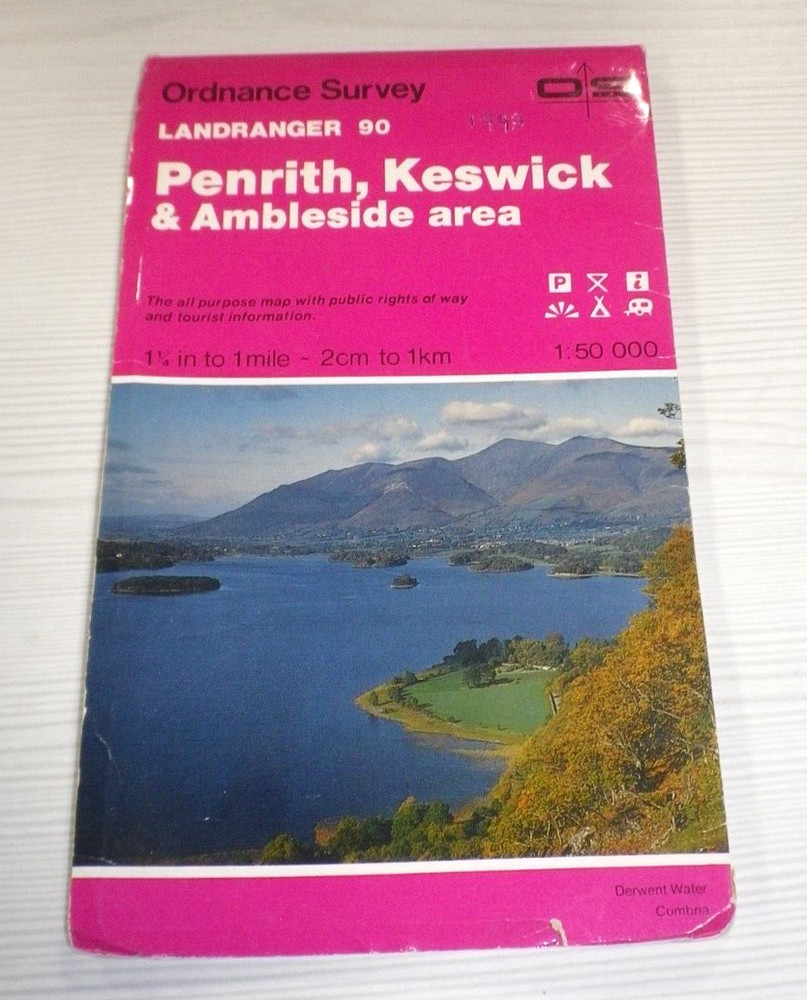Landranger 90 Ordnance Survey Map 1:50000 Penrith, Keswick & Ambleside Area