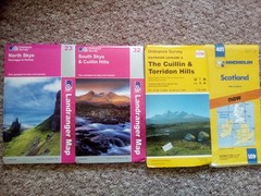 23 32 8 ISLE OF SKYE NORTH SOUTH CUILLIN HILL LANDRANGER ORDNANCE SURVEY MAPS OS