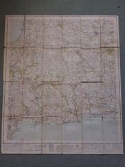 Vintage Ordnance Survey One Inch Paper Map of Bodmin, Liskeard, Launston 1946