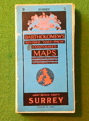 Vintage Bartholomew Half Inch Contoured Cloth Map Sheet 9 – SURREY