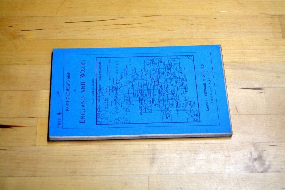 Bartholomew’s Map of England and Wales, Sheet 4, Durham , J. Bartholomew, Very G