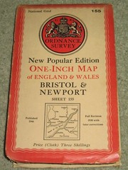 OS Ordnance Survey 1″ New Popular Edition sheet 155 Bristol &Newport; 1946 cloth