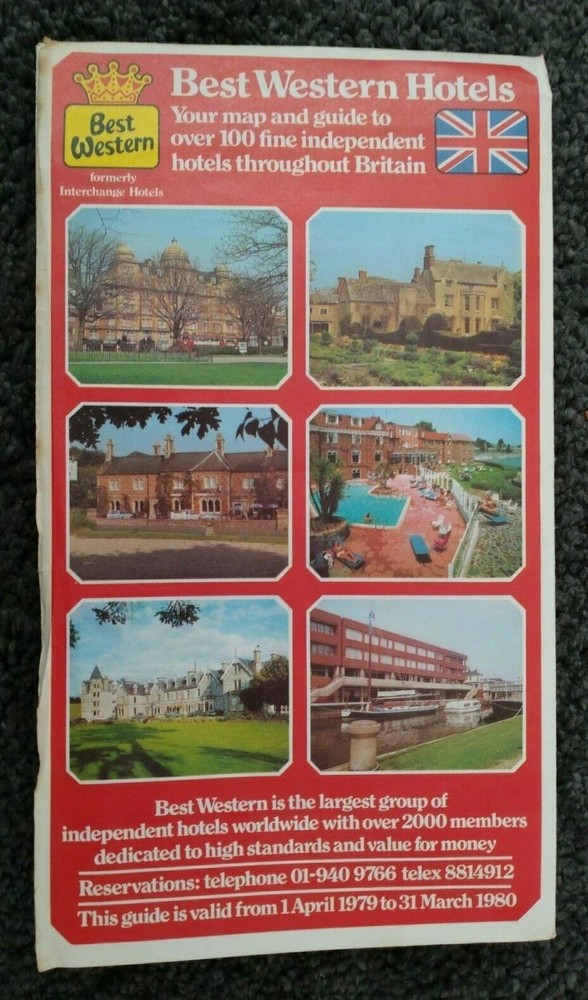 Best Western Hotels Map of Great Britain and Guide to Hotels 1979