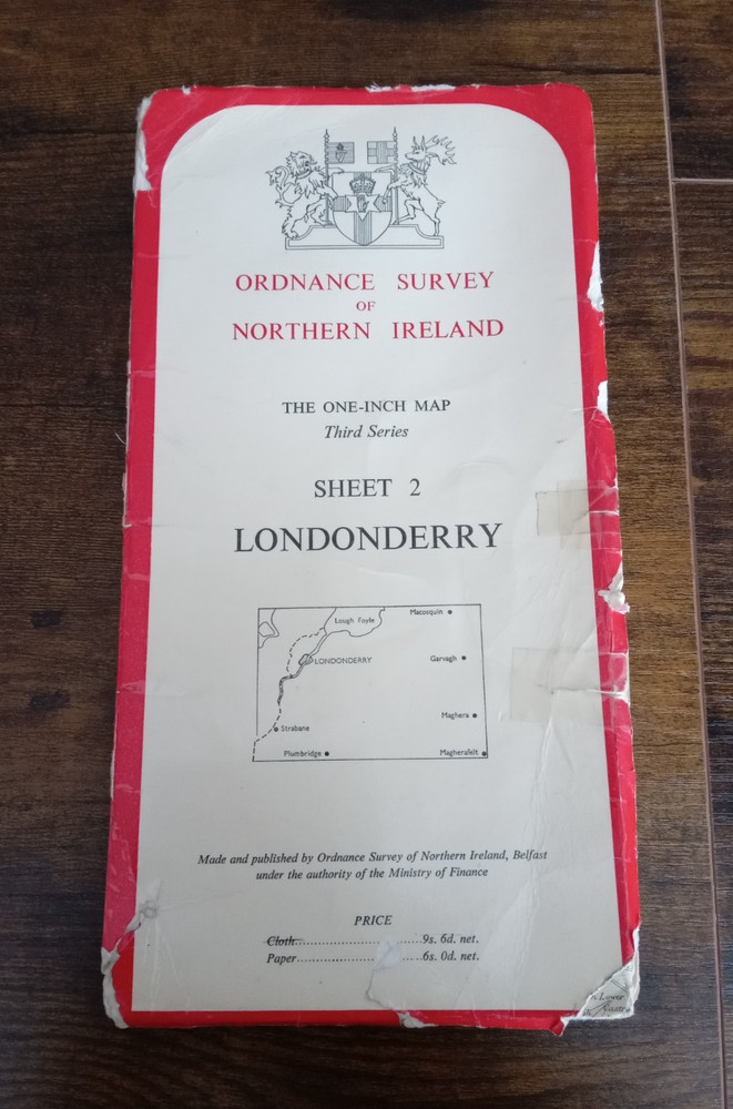 Ordinance Survey Of Northern Ireland Sheet 2 Londonderry 1967. T3