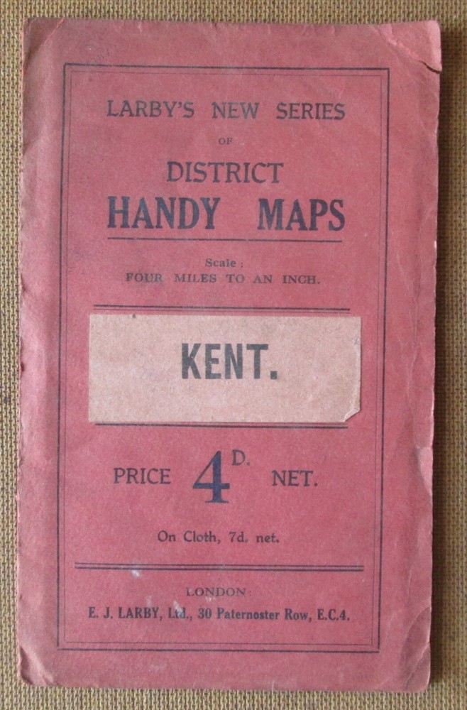 E. J. Larby’s New Series District Handy Map Kent Circa 1910 Rare