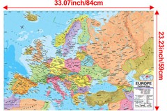 Map Of The Europe Political Print Poster Education Travel Mural Wall Chart A1 A2