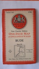 1946 OS Ordnance Survey 1″ Popular Edition Map 174 Bude.