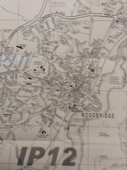 Felixstowe Harwich Woodbridge fold out street map black/white