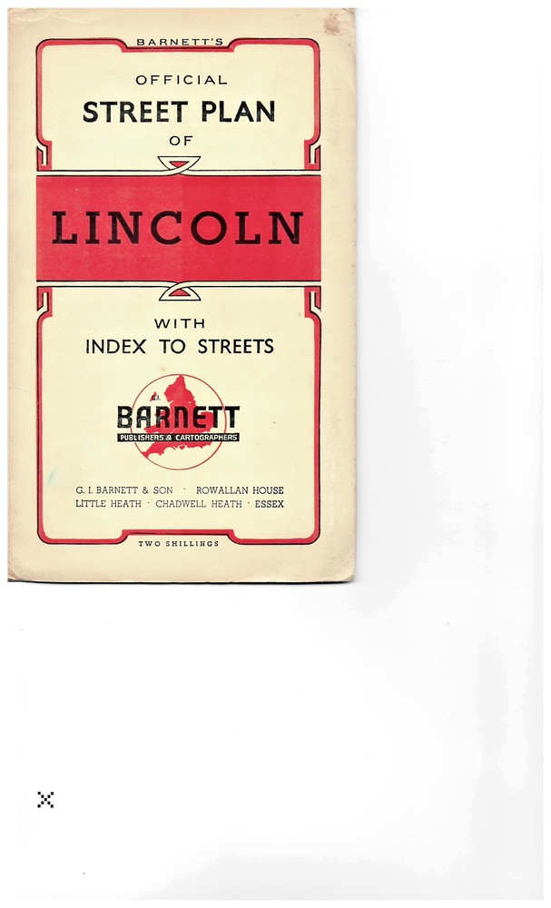 LINCOLN street plans with index – by Barnett’s circa 1963