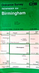 Ordnance Survey ~ Pathfinder Map Sheet 934 ~ Birmingham
