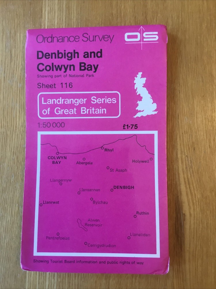1979 Ordnance Survey Landranger Map 116 Denbigh And Colwyn Bay (incl Rhyl )