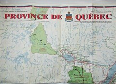 Vintage Map of La Province de Quebec 1959