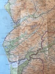 1955 Bartholomew Revised Half Inch Cloth Map 22 Mid Wales (incl Dolgelley )
