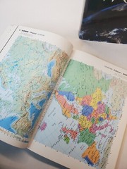 2 Oxford Atlas lot Satellite Atlas and Essential World hardcover & Paperback