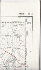 Ordnance Survey 1:25,000 First Series Map Sheet ST 12 Wellington Somerset