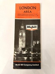 Vintage London 1964 London City Map Street Index Mobil Map No. 5 Mobil Oil Co.
