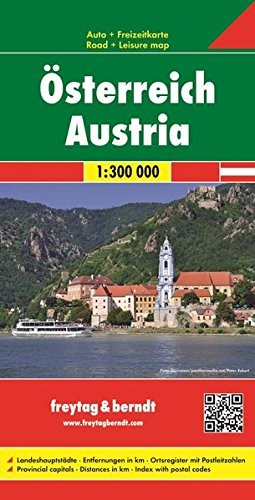 AUSTRIA ROAD MAP 1:300K FB (ENGLISH, FRENCH, ITALIAN AND By Freytag Berndt *NEW*