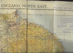 ORDNANCE SURVEY MAP NORTH EAST ENGLAND SHEET 3 .MILITARY 1937