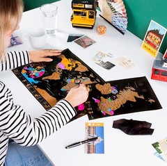 Interactive A3 Scratch Off World Map & UK Map Set – Perfect Travel Memories
