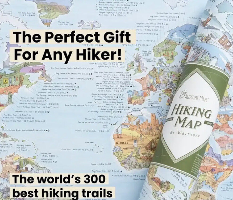 Awesome Maps – Hiking Map Scratch Edition 38x22inch
