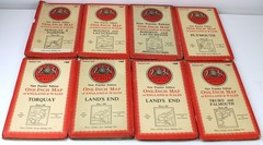 JOB LOT 27 Ordnance Survey Maps Orange CLOTH New Popular Edition 1940s 1 Inch