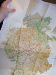 1979? large map Province of Burgos Spain foldout VG Castile Leon color one-sided