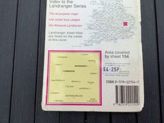 OS Ordnance Survey Landranger Map 154 Cambridge, Newmarket & area – 1991