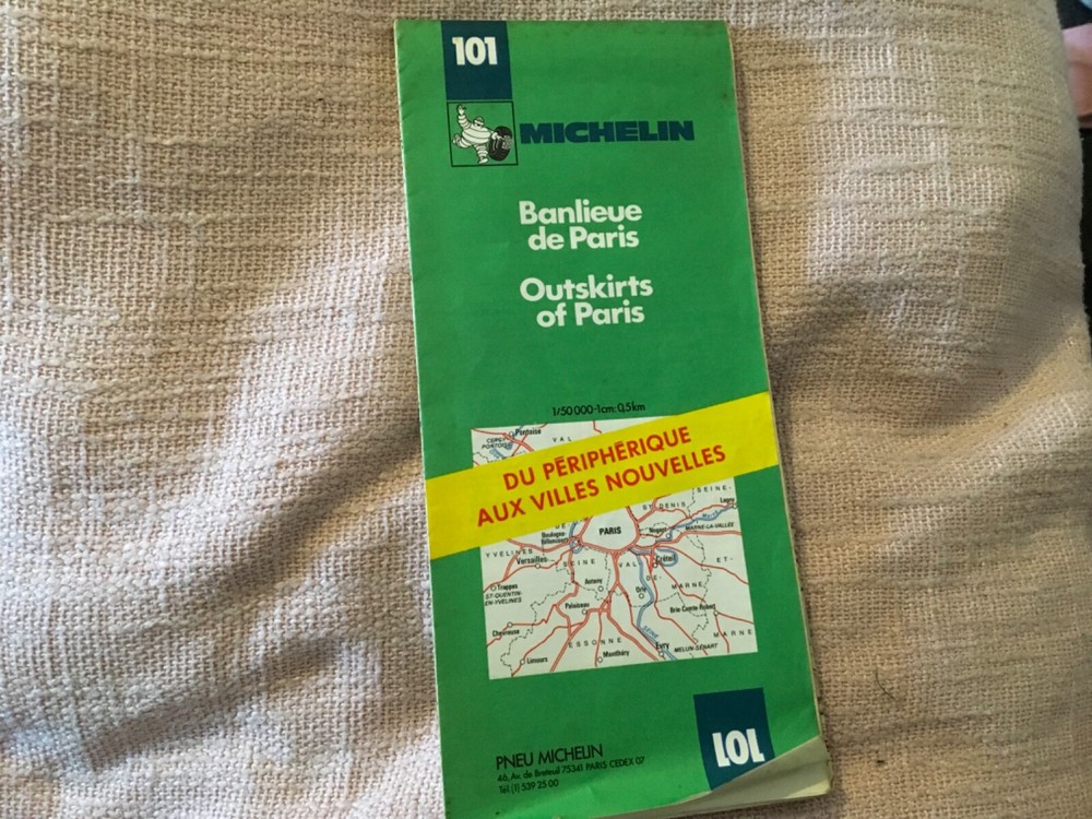 Michelin Outskirts Of Paris Map 101 1995 France