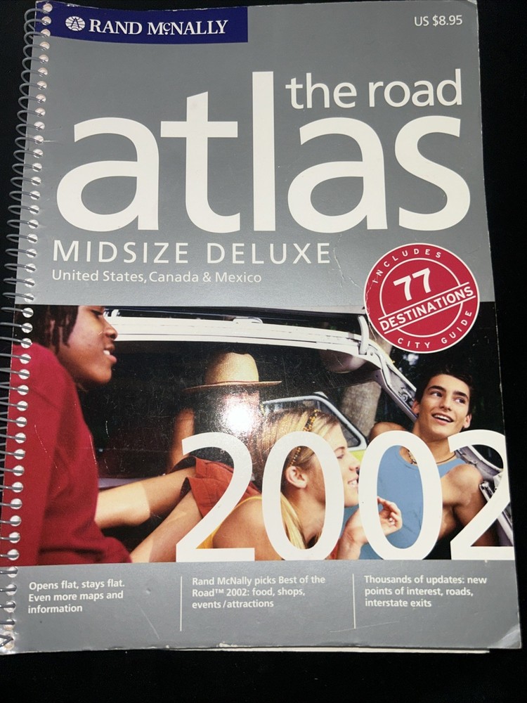 Rand Mcnally 2002 Midsize Deluxe US, Canada And Mexico Spiral Bound Road Atlas