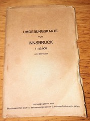 1948 Map of Innsbruck. Austria. Rare. Umgebungskarte