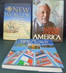 3 BOOKS PHILIPS CONCISE ATLAS OF THE WORLD/ALISTAIR COOKE’S AMERICA & NEW WORLDS