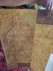 MAP Geographia Road Map. Bath & BristoL. Cloth Backed Possibly 1921