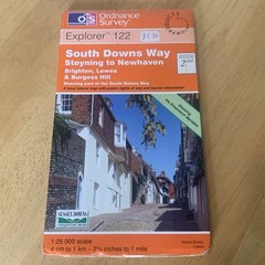 Ordnance Survey Explorer Map South Downs Way Steyning to Newhaven Brighton OS