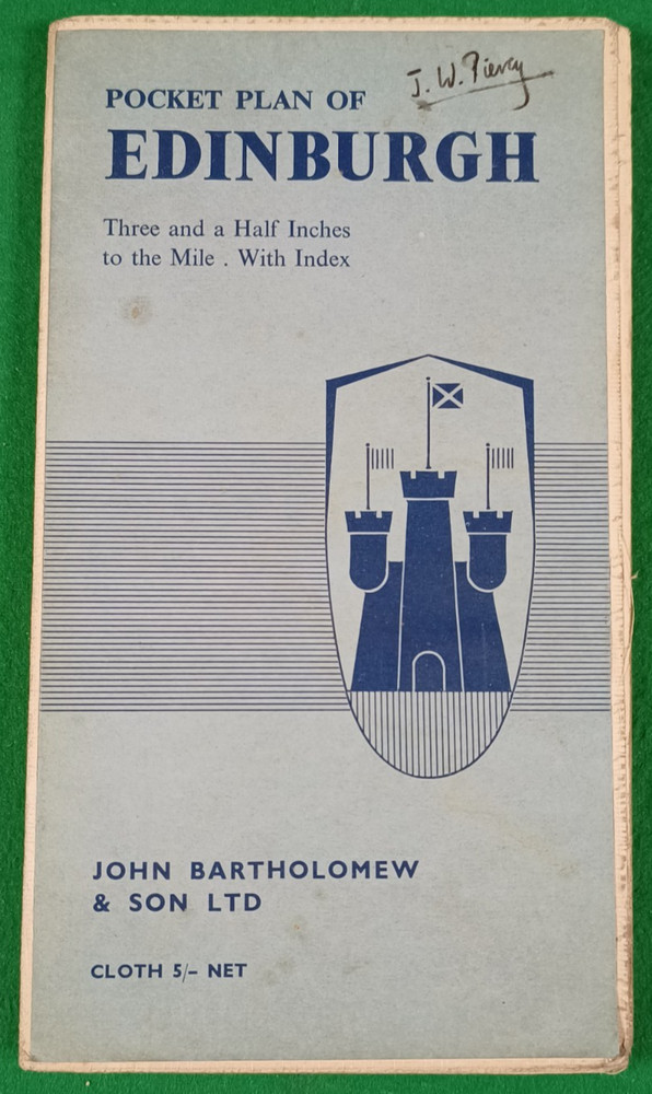 Bartholomew’s Pocket Plan of Edinburgh – 1961 – Cloth Folding Map