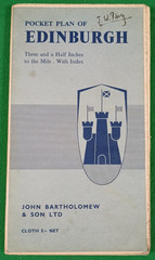 Bartholomew’s Pocket Plan of Edinburgh – 1961 – Cloth Folding Map