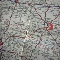 Dunlop, width of road map Wales and West Midlands, 5 miles to 1 inch, vintage