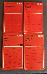 Ordnance survey maps 1 inch 90,96,97,102 Wensleydale Leeds & Bradford York Hudds