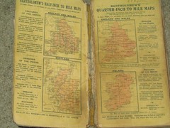 Antique 1904-1920 Bartholomews Reduced Survey Map 24 Oxfordshire – cloth