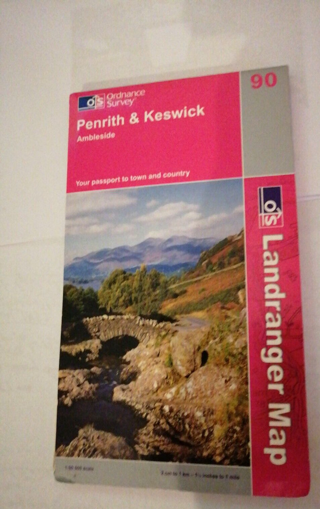 Ordnance Survey Landranger 1:50,000 map Penrith & Keswick 90