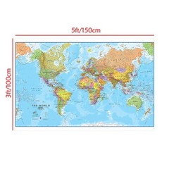 Accurate World Map Poster Educational Wall Art Print Geography Country Capital